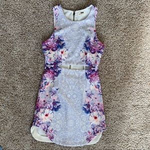 Flower Patterned Tight Dress